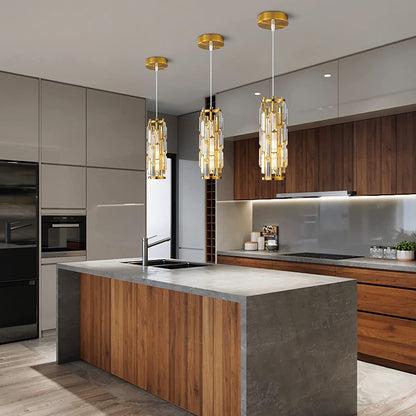 Modern Crystal Pendant Light Appliance Crystal Hanging Lamp for Dining Bar Bedside Crystal Suspension Fixtures