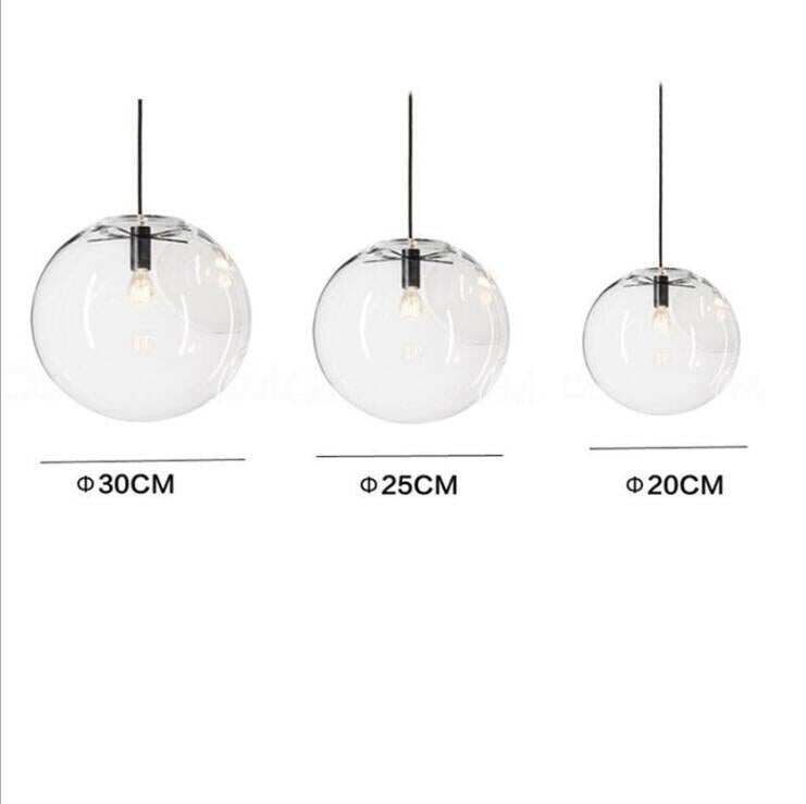 Nordic Modern Minimalist Glass Ball Pendant Lamp Single-head Restaurant Bar Pendant Light E27
