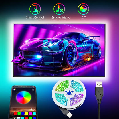 Led Strip Light RGB 5050SMD DC 5V Flexible Ribbon 2835SMD 1M 2M 3M Tape Diode USB Led Strip Lamp Bluetooth Music TV Backlight