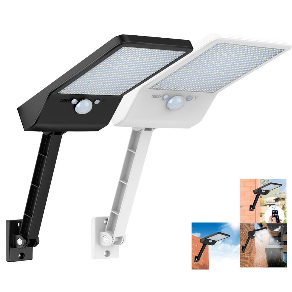 The latest super bright 48 led solar outdoor garden light, waterproof wall light, remote control solar light With Three Modes