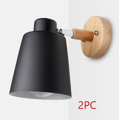 wooden wall lights bedside wall lamp wall sconce modern wall light for bedroom Nordic macaroon 6 color steering head E27