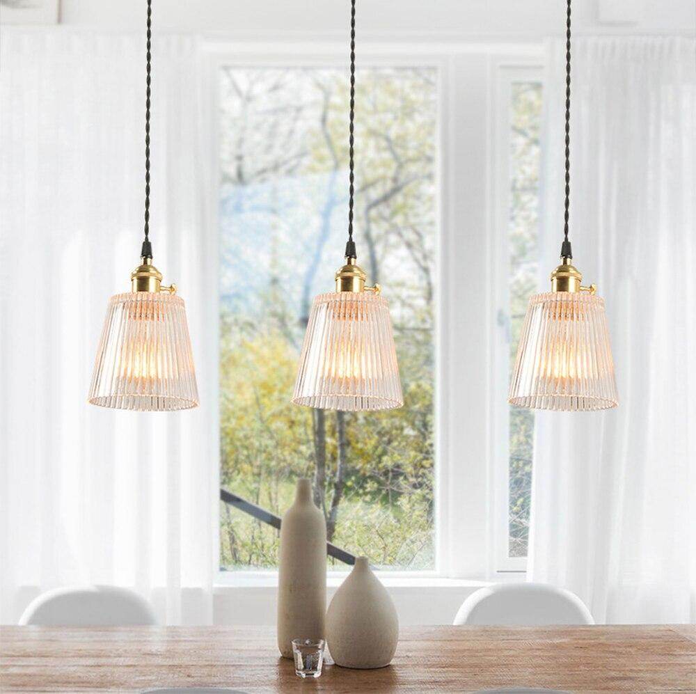 LED Brass Glass Pendant Lights E27 125mm Hanging Lamps Minimalist Personality Restaurant Bar Terrace Cafe Decorative Luminair