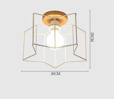 E27 5W Iron Ceiling Lamp Shade Pendant Light Covers and Shades Triangle Metal Ceiling Lamp