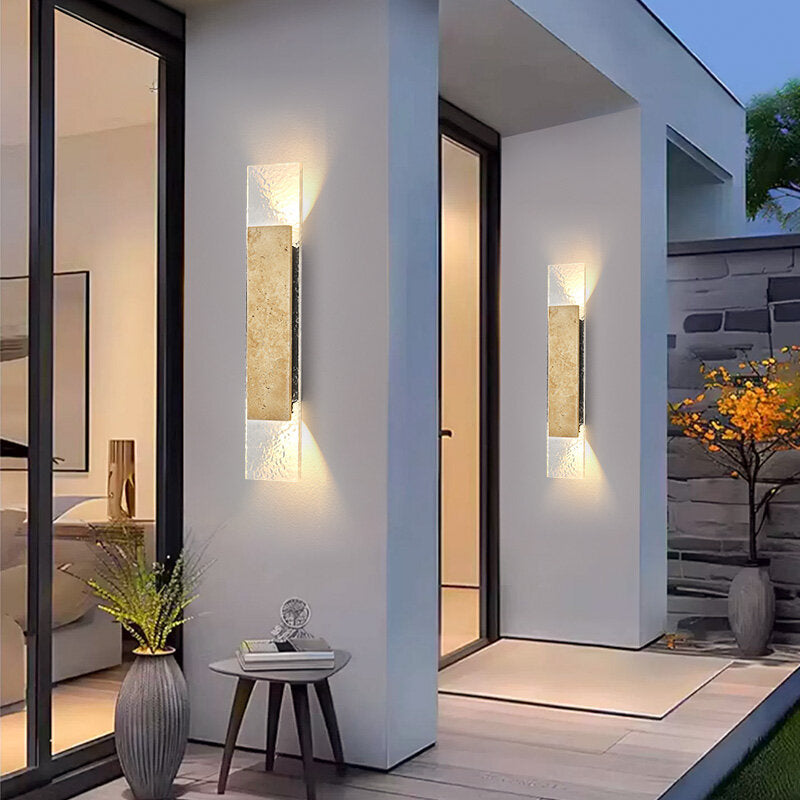 Outdoor Waterproof Wall Lamps Strip Natural stone Wall Lights 18W LED  Porch Wall Sconces  Bedroom Exterior Lighting Fixtures