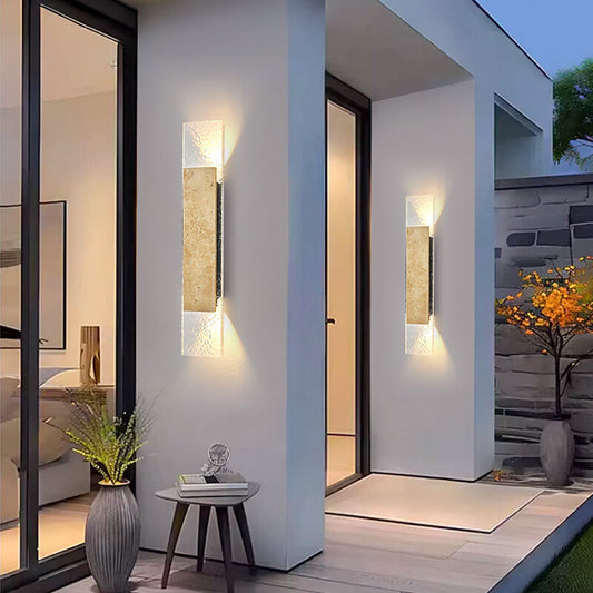 Outdoor Waterproof Wall Lamps Strip Natural stone Wall Lights 18W LED  Porch Wall Sconces  Bedroom Exterior Lighting Fixtures