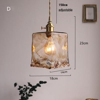 Vintage Brass Chandelier Glass Lamp Art Creative Personality Chandelier