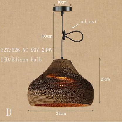 Modern Nordic Pendant Light Hanging E27 LED Origami Paper Shade Pendant Lamp Bar Restaurant Living Room Bedroom Lighting Fixture