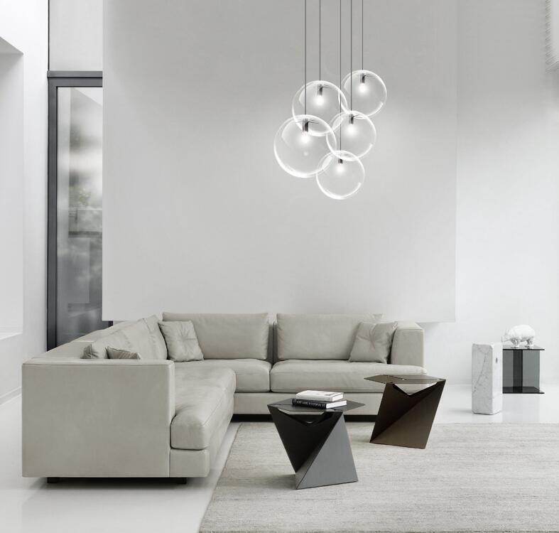 Nordic Modern Minimalist Glass Ball Pendant Lamp Single-head Restaurant Bar Pendant Light E27