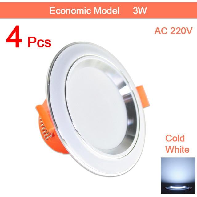 4pcs LED Spotlight 3W 5W 9W 12W 15W 18W LED Lamp AC Silver White Ultra Thin Indoor Round Recessed LED Spot Lighting