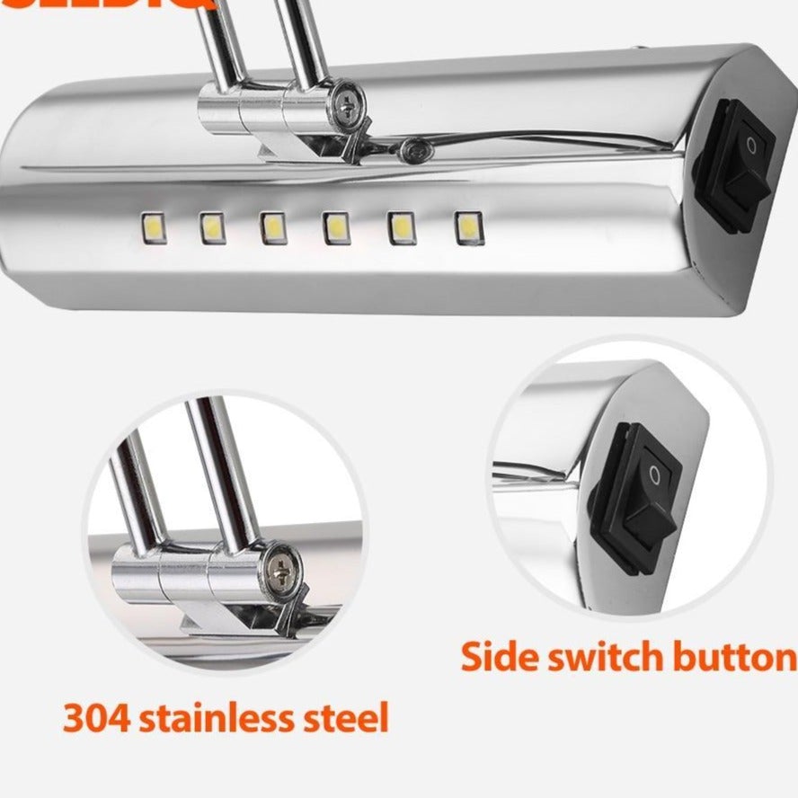 Modern Bathroom Mirror Light 7W 40cm 9W 55cm Waterproof Stainless Steel Led Wall Lamp With Switch Sconce Wall Light