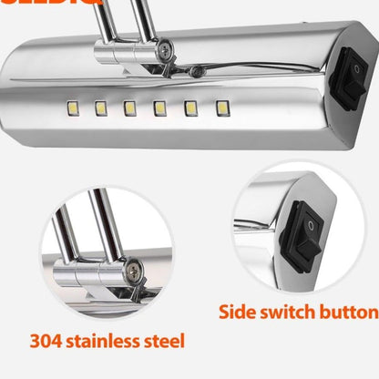 Modern Bathroom Mirror Light 7W 40cm 9W 55cm Waterproof Stainless Steel Led Wall Lamp With Switch Sconce Wall Light