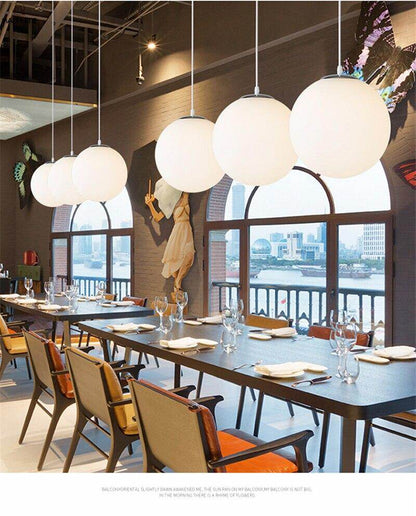 Nordic White Glass Ball Pendant Lights Modern LED Living Room Hanglamp Pendant Lamp Restaurant Bar Aisle Bubble Ball Luminaire