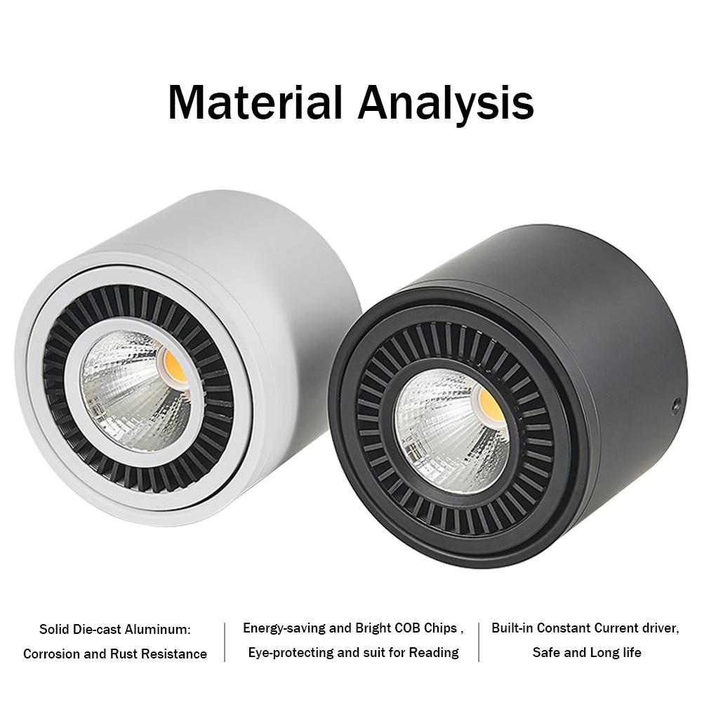 Dimmable Surface Mounted LED COB Downlight 360 Degree Rotating LED Spot Light 15W/9W/7W/5W Ceiling Lamp with LED Driver