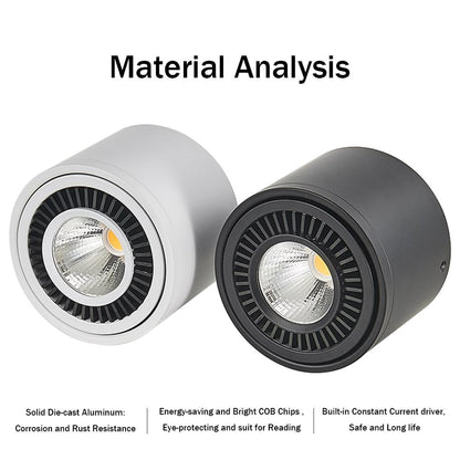 Dimmable Surface Mounted LED COB Downlight 360 Degree Rotating LED Spot Light 15W/9W/7W/5W Ceiling Lamp with LED Driver