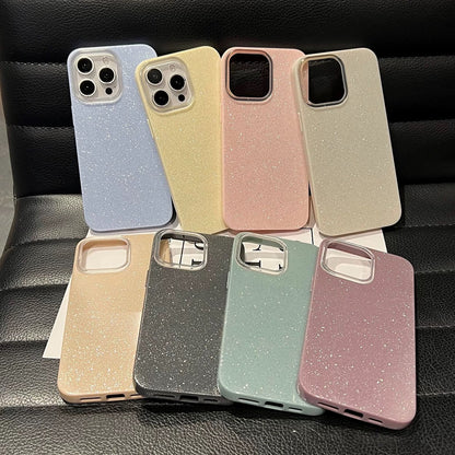Solid Color Glitter Bling Phone Case For iPhone 17 16E 16 15 14 Plus 13 12 11 Pro Max XR XS MAX Shockproof Protection Back Cover