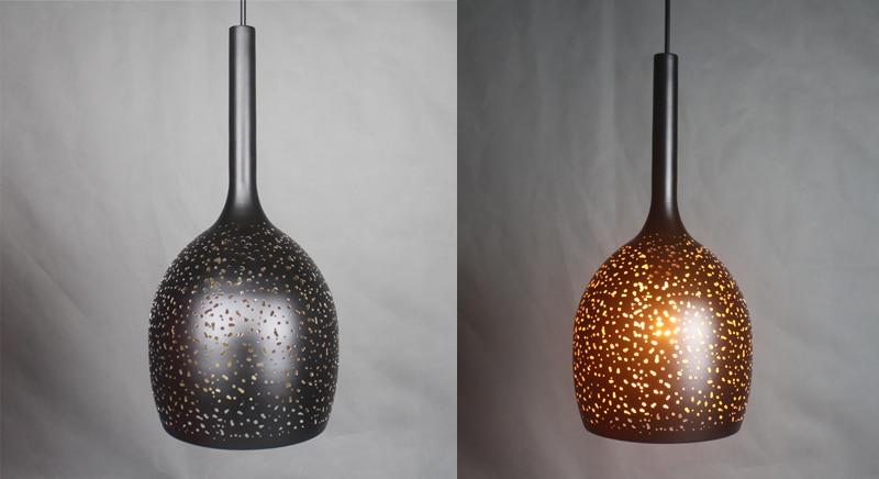 Vintage Pendant Light Iron Loft Nordic Porous Etching Lampshade