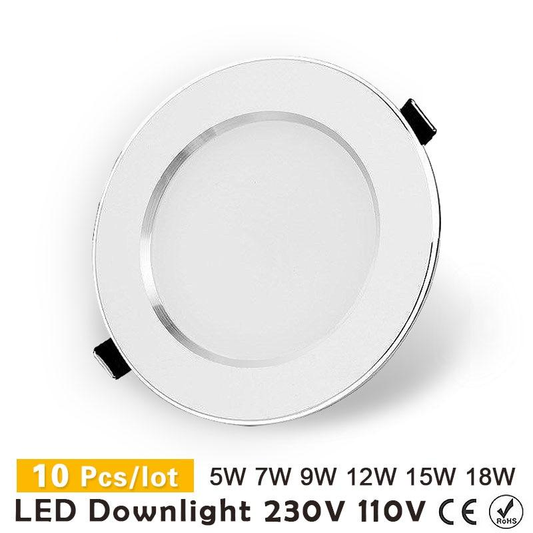 10pcs lot Led Downlights 18W 15W 12W 9W 7W 5W 3W  Ceiling Downlight 2835 Lamps Leds Ceiling Lamp Home Indoor Lighting
