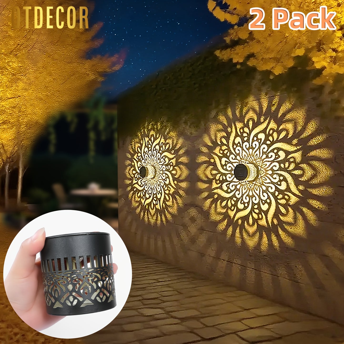 Solar Wall Lights IP65 Metal Outdoor Wall Theme Fence Lights Garden Backyard Decoration Outdoor Decor