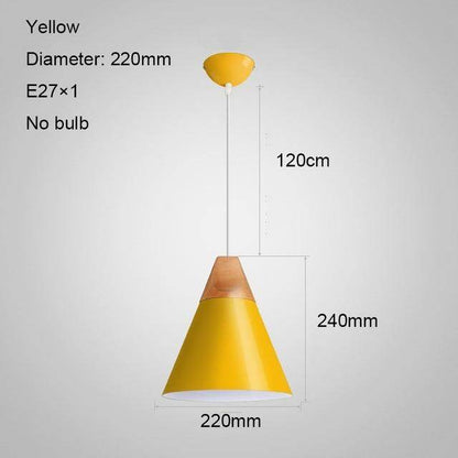 Nordic LED Pendant Lights Dining Room Pendant Lamp Modern Colorful Restaurant Kitchen Coffee Bedroom Loft Hanglamp Wood E27