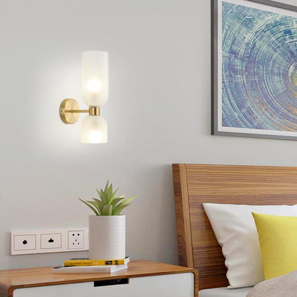 Nordic Wall Lamp All Copper Simple Personality Bedroom Bedside Lamp Light Extra Light Modern TV Background Copper Wall Lamp
