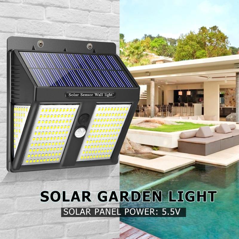 250 LED Solar Light Outdoor Solar Lamp Solar Powered Sunlight Waterproof PIR Motion Sensor Street Light for Garden Decoration