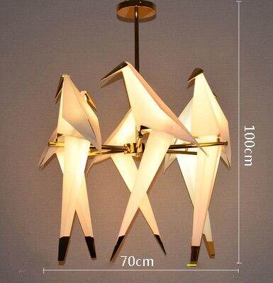 Nordic Bird Iron Pendant Light Paper Crane LED Lamp   Suspension Luminaire Loft Living Room Restaurant Pendant Lamp