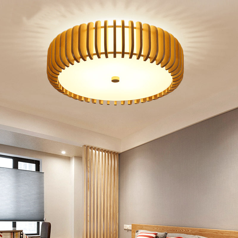 Nordic Simple Bedroom Warm Romantic Study Restaurant Solid Wood Ceiling Lamp