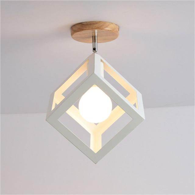 LED Pendant Light American Loft Corridor Balcony Room Pendant Lamp Nordic Simple Lights Indoor Lighting Fixture Square Lamps E27