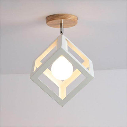LED Pendant Light American Loft Corridor Balcony Room Pendant Lamp Nordic Simple Lights Indoor Lighting Fixture Square Lamps E27