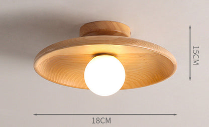 Modern Wooden Ceiling Light Log Color Walnut Wood Ceiling Lamps Surface Ceiling Lighting G9