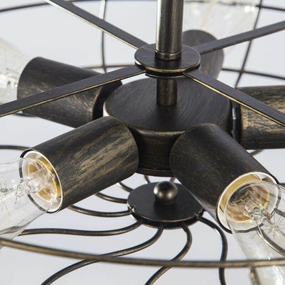 Pendant Lights Vintage Retro Industrial Fan Lamps American Country Style Kitchen Industrial Lighting 5PCS*E27 Holder