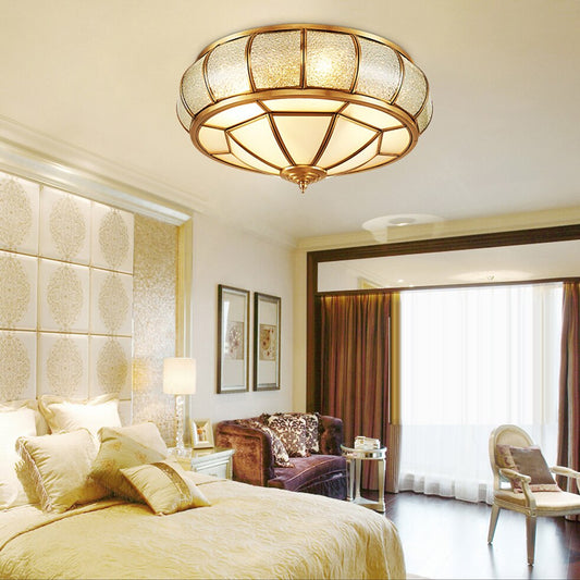 Led E27 European Copper Glass Iron LED Lamp.LED Light.Ceiling Lights.LED Ceiling Light.Ceiling Lamp For Dinning Room Bedroom