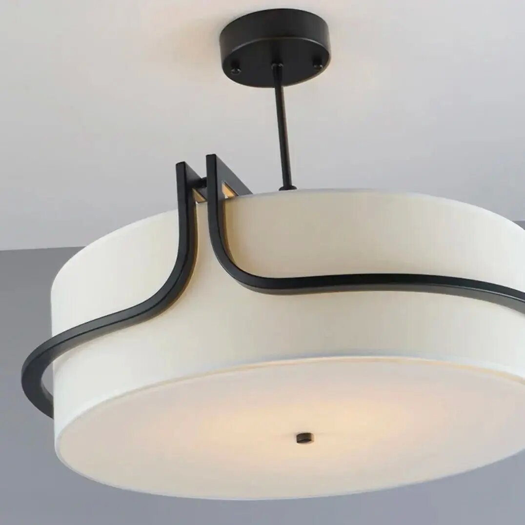 Modern Fabric Art Ceiling Chandelier Black Dining Room Bedroom Hallway Pendant Lights Decor Indoor Lighting