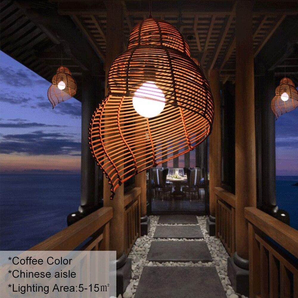 Southeast Asia Creative Pendant Lamp Sea Snail Shape E27 Wicker Lamp Shades LED Lights For Study Parlor Fixtures Restaurant Etc