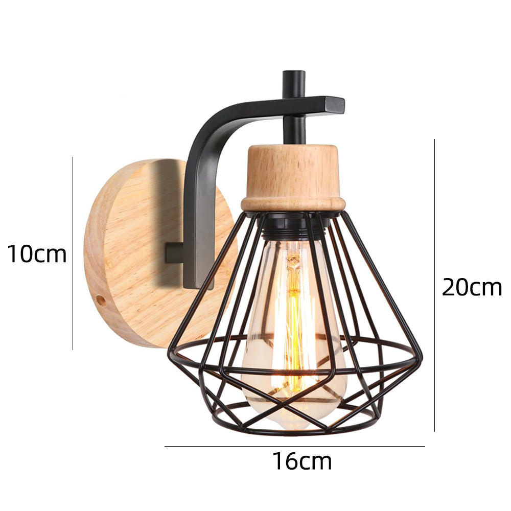 Modern Wood Wall Lamps Vintage Sconce Wall Lights Fixture E27 Bedside Retro Lamp Industrial Dining Room Bedroom Lighting