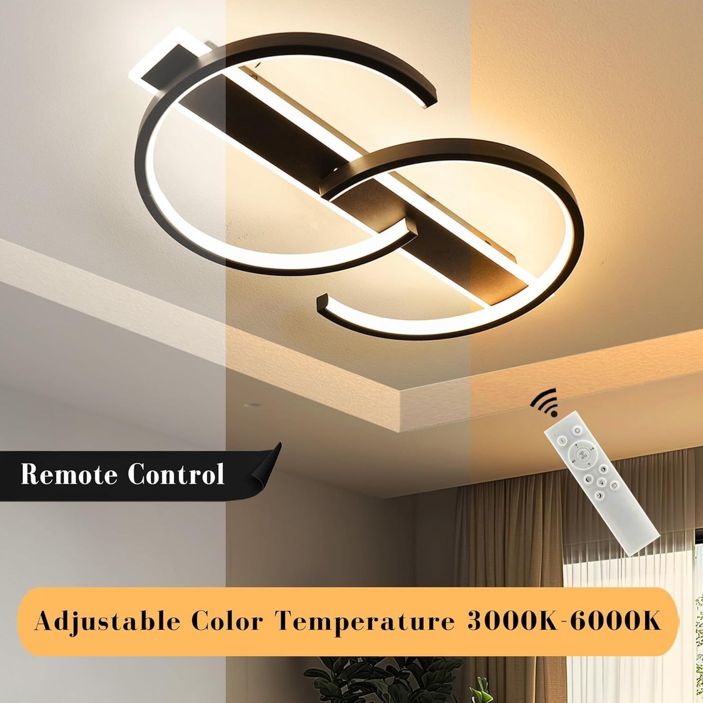 Art Design Dimmable led Ceiling Light Simple Remote Control Ceiling Lamps Surface Mounted LED Ceiling Lighting 220v 35w