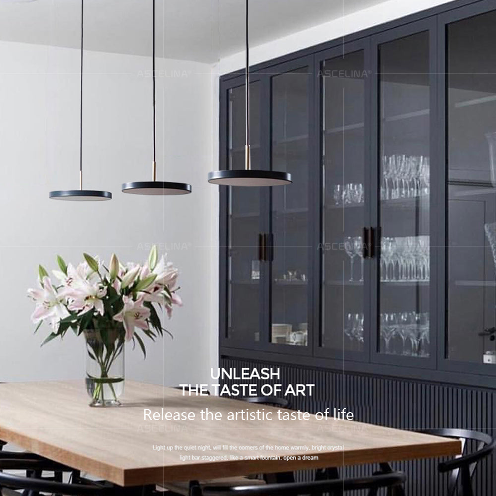 Nordic LED Pendant Light Macaron Disc LED Pendant Lamp Warm Light Warm Light Decoration Fixtures Acrylic