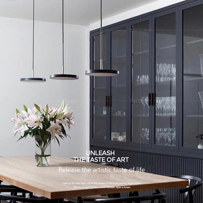 Nordic LED Pendant Light Macaron Disc LED Pendant Lamp Warm Light Warm Light Decoration Fixtures Acrylic