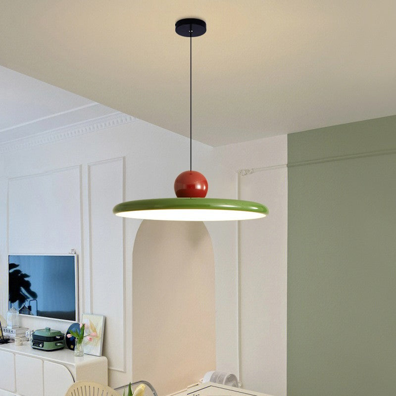 Nordic LED Pendant Light Cream Wind Flying Saucer Lamps For Living Room Bedroom Interior Illumination