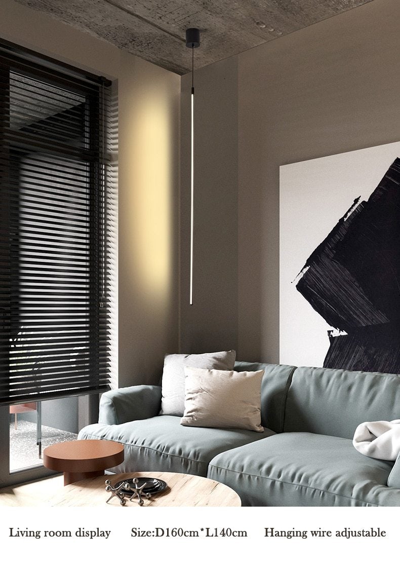 Modern LED Wall Lamp Long Hanging Lights Simple Nordic Living Room Sofa Background Wall Light Bedroom Bedside Floor Lamp