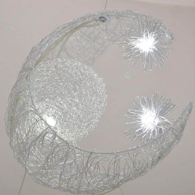 Modern Pendant Lights Kid's Room Lighting Moon Star Child Bedroom Lamps Aluminum Handing Lamp For Living Room Home Decoration