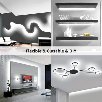 10M(2x5M) Waterproof Flexible LED Strip Lights RGB Tiktok Lights 2835 600LEDs 8mm 44Keys IR Remote Controller