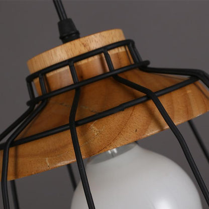 American Country Individual Log Chandelier Nordic Inn B & B Restaurant Bedroom Simple Retro Iron Wire Grid Chandelier