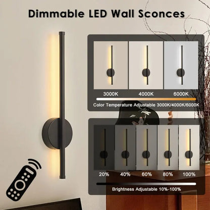 Magnetic Rechargeable 50 Wall Lamp Black Gold For Living Room Bedroom Study Stairwell Cloakroom LED Lighting Wiring Free