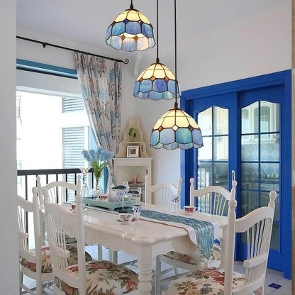 Pastoral Loft Modern Blue Glass Pendant Light LED E27 Art Deco Vintage Hanging Lamp For Living Room Bedroom Kitchen Restaurant