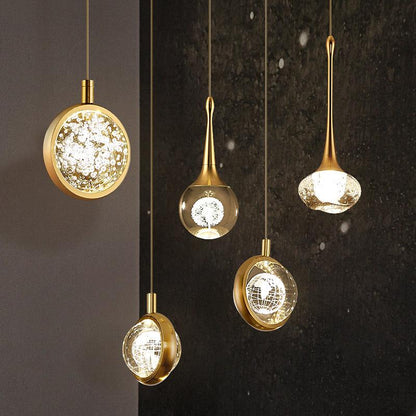 Light Luxury Duplex Villa Crystal Ball Long-line Chandeliers
