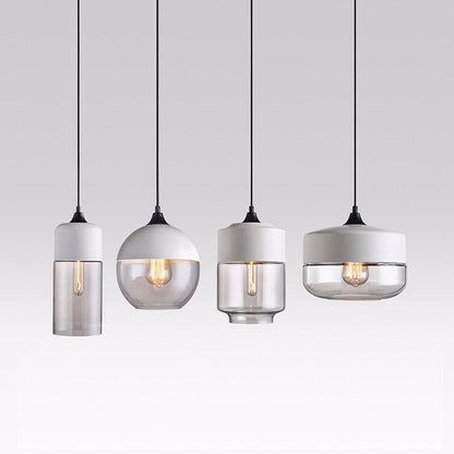 Glass Lamp Modern Pendant Lights Kitchen Fixtures For Dining Room Restaurant Bar Black White Indoor Home Hanging Lighting Lustre