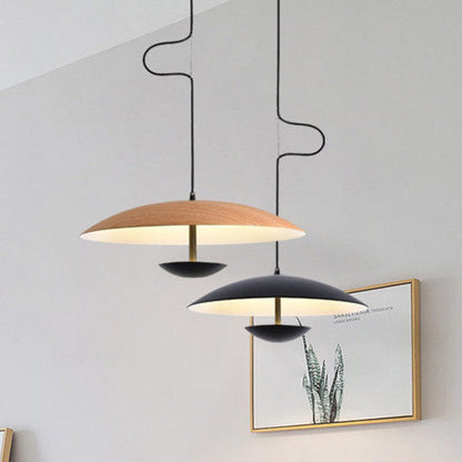 Modern Led Pendant Light Kitchen Black Round Cafe Nordic Study Living Room Bedroom Ufo Hanging Lamp