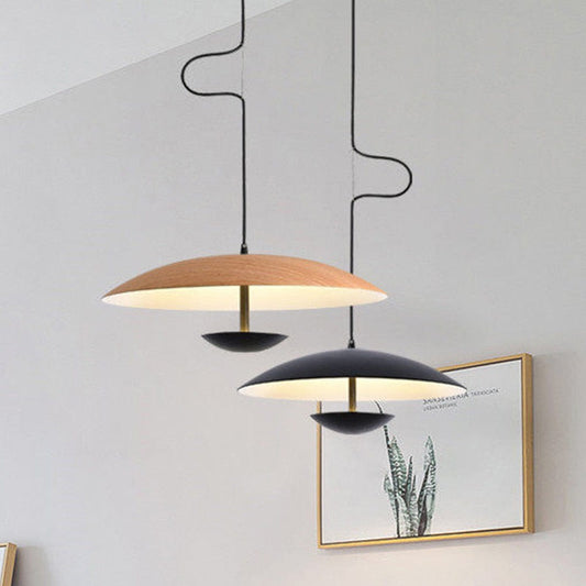Modern Led Pendant Light Kitchen Black Round Cafe Nordic Study Living Room Bedroom Ufo Hanging Lamp