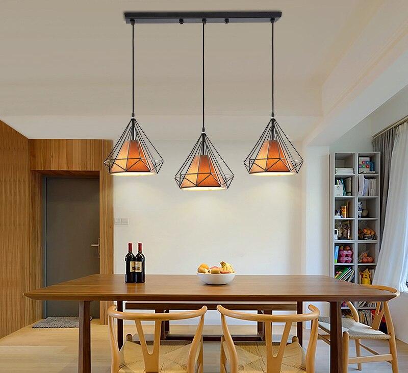 Retro Nordic restaurant chandelier wrought iron personality industrial style creative chandelier lighting living room chandelier